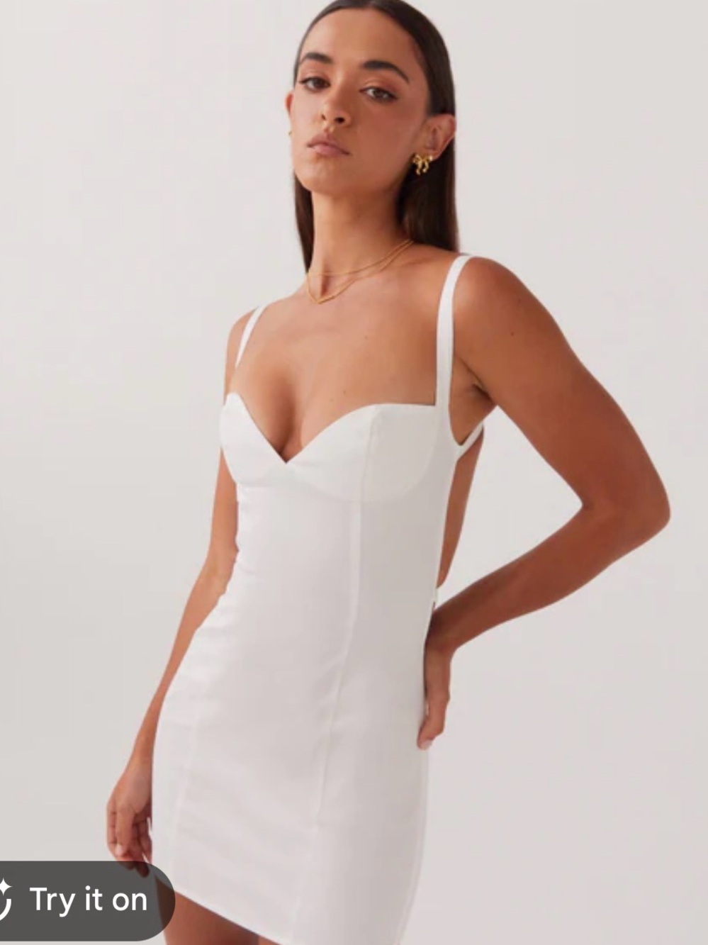 Peppermayo White Sweetheart Strappy Mini Dress